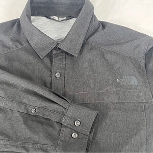 The North Face Men's Gray Button Up Outdoor Hiking Long Sleeve Shirt Size Large